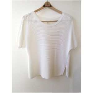 H&M Ribbed (Wide-cut) Short-Sleeved Top